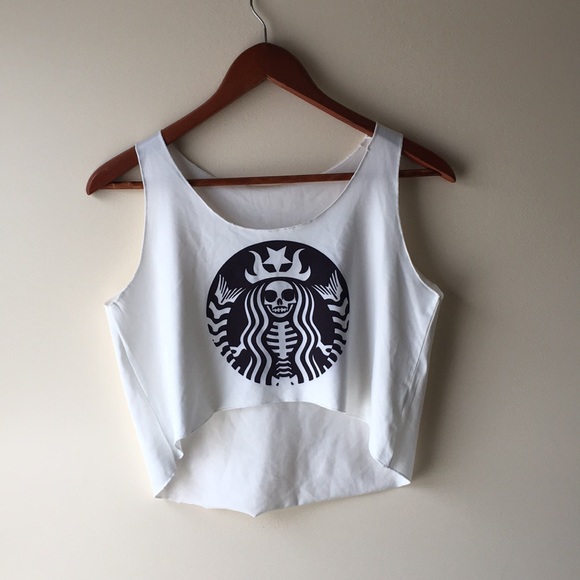 Starbucks Tops - Starbucks Skeleton White Graphic Tank